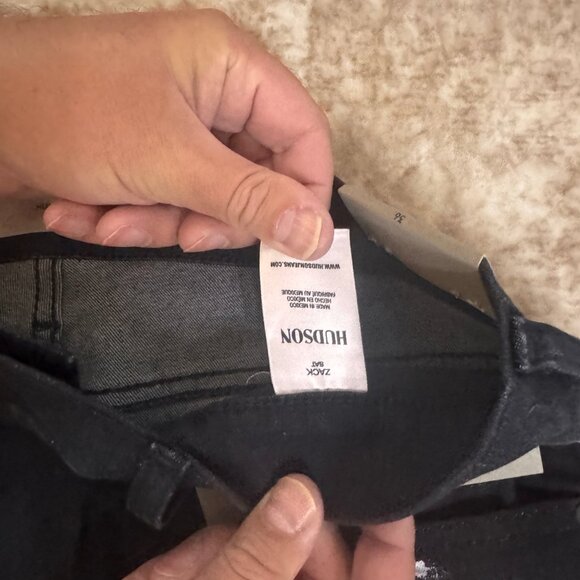 NWT Hudson Jeans Distressed Black Zack Skinny Stretch Denim Jeans, 36 - Picture 5 of 7